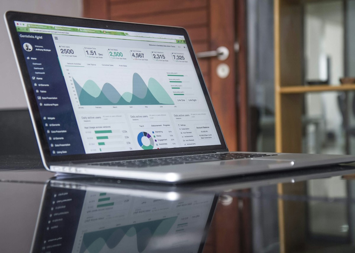 A marketing dashboard open on a laptop